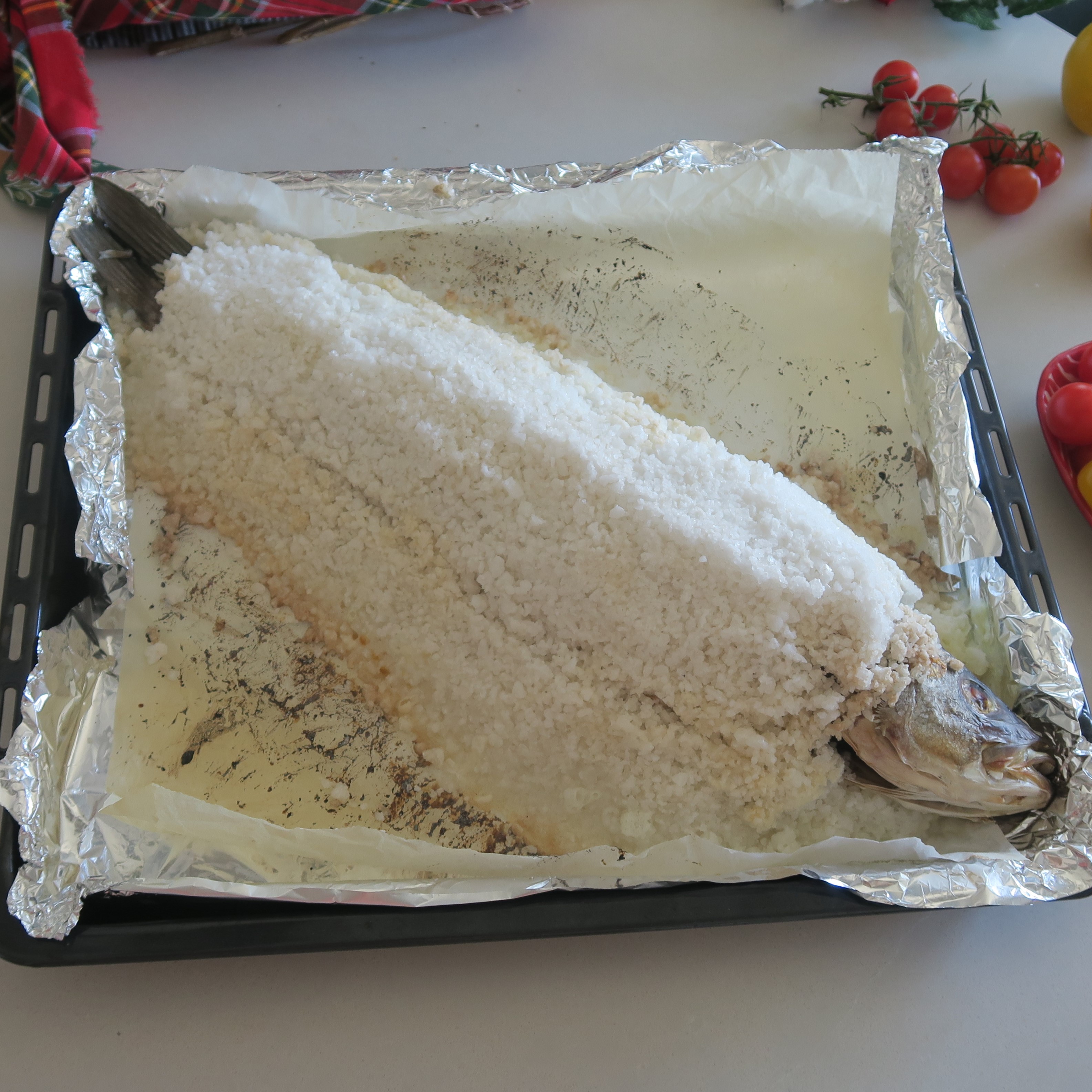 Lubina a la sal
